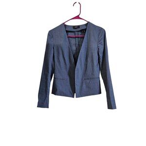 Theory Lanai Womens Stretch Line Blue Cutaway Blazer Jacket Front Pocket Size 00